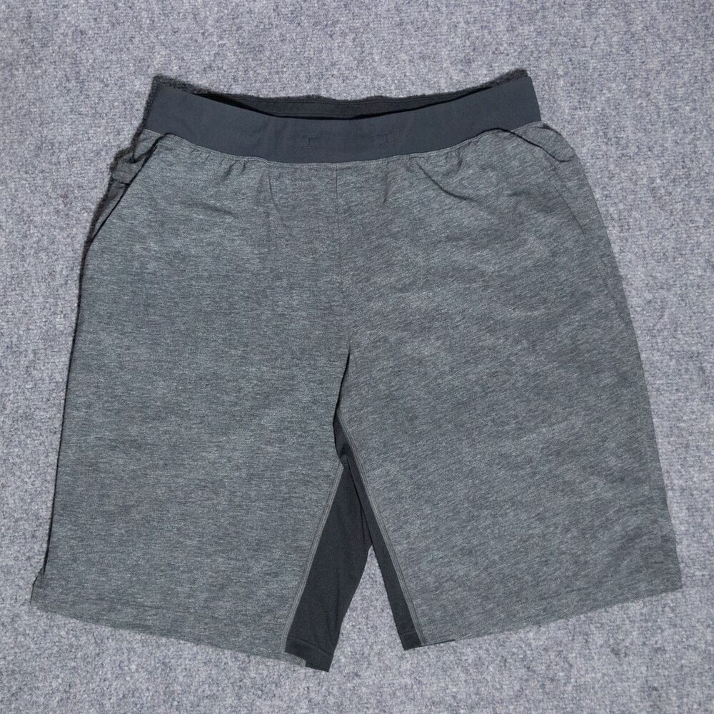 Lululemon T.H.E. 11" Linerless Shorts Heathered Texture Printed Grey Coal Large